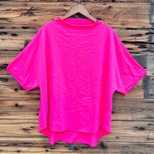 UNBRANDED | Bright Pink Red Flowy Oversized Shirt XL